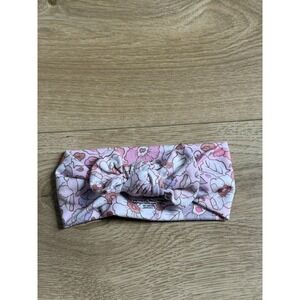EUC Baby Girl Caden Lane bow headband floral pink size 0-3 months